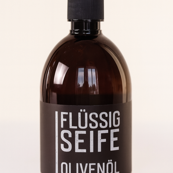 Echte Flüssigseife Olivenöl im Spender Lanolin biologische Schafmilch 500 ml