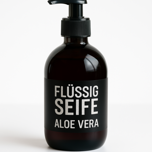 Echte Flüssigseife Aloe Vera im Spender Lanolin biologische Schafmilch 500 ml