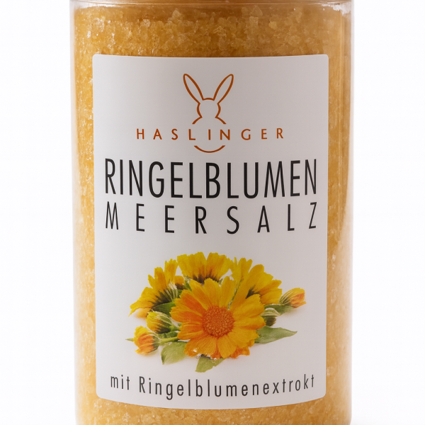 Haslinger Ringelblumen Meersalz Badezusatz mit Ringelblumenextrakt 450 g