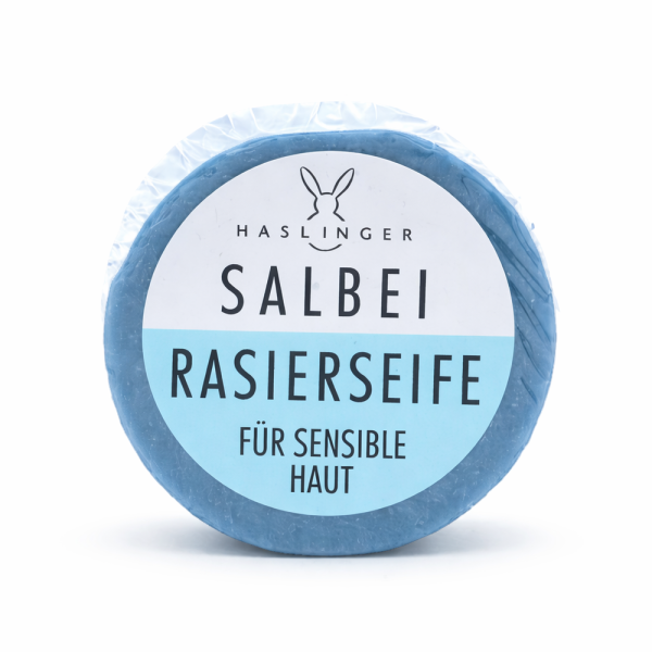 Haslinger Salbei Rasierseife für sensible Haut beruhigend milde Pflanzenöle 60 g