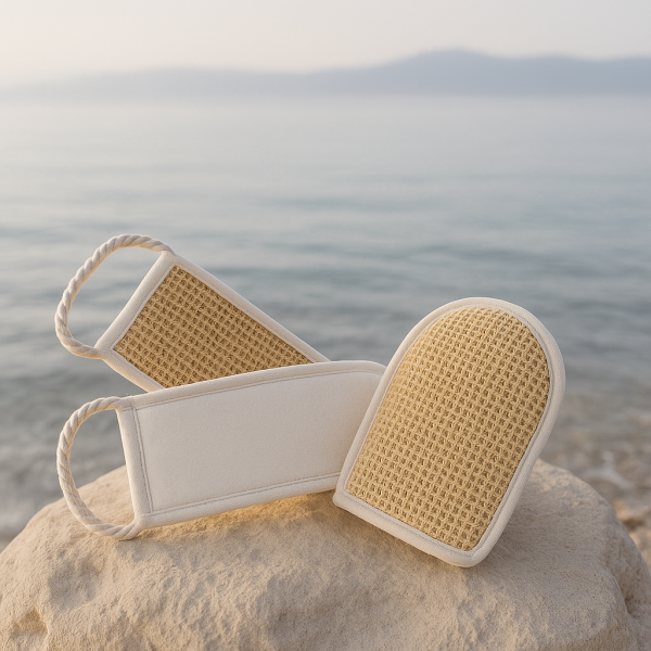 Massage Duo-Gurt & Handschuh – Natürliches Peeling trifft sanfte Reinigung