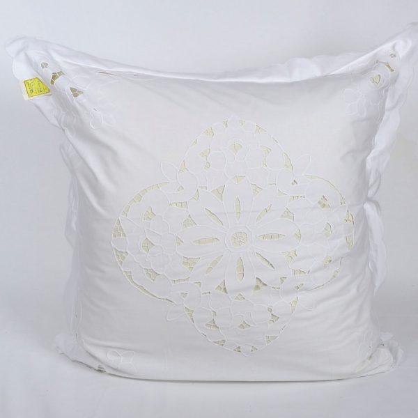 Hossner Paradekissenhülle Pisa Richelieu Stickerei Shabby Landhaus 80x80 cm