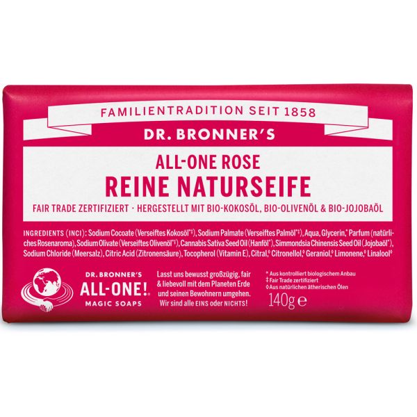Dr. Bronner's Rose Reine Naturseife 140 g