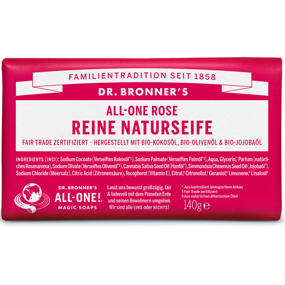 Dr. Bronner's Rose Reine Naturseife 140 g 1 Dr. Bronner's Rose Reine Naturseife 140 g