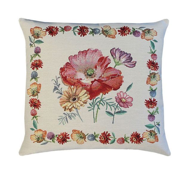 Hossner Kissenhülle Flowers Gobelin Landhaus Stil geblümt 45x45 cm