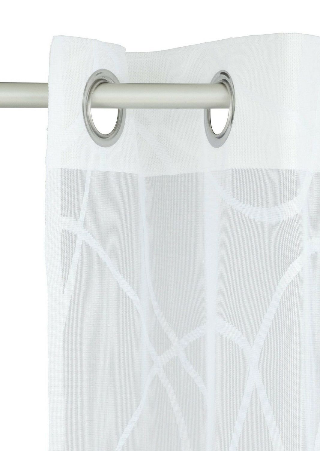 My home Set Gardine Louga Jacquard in Netzoptik weiß Ösen HxB 245x140 cm 2 My home Set Gardine Louga Jacquard in Netzoptik weiß Ösen HxB 245x140 cm – Bild 2