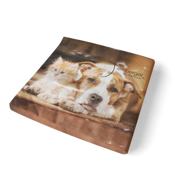 Alternative view of Traumduft 20 Stück Servietten 3-Lagig Hund + Katze 33x33 cm Dekor Papierservietten
