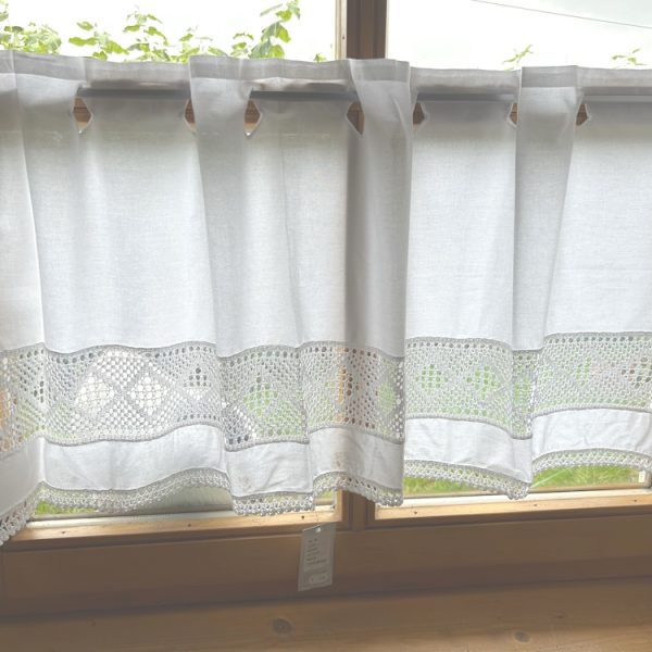 Hossner Panneaux Scheibengardine Landhaus Stil weiß