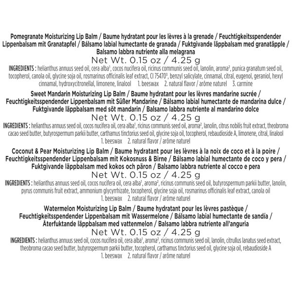 Burt's Bees Lippenbalsam-Geschenkset Granatapfel Kokosnuss Birne Süße Mandarine 7 Lipp 3 1