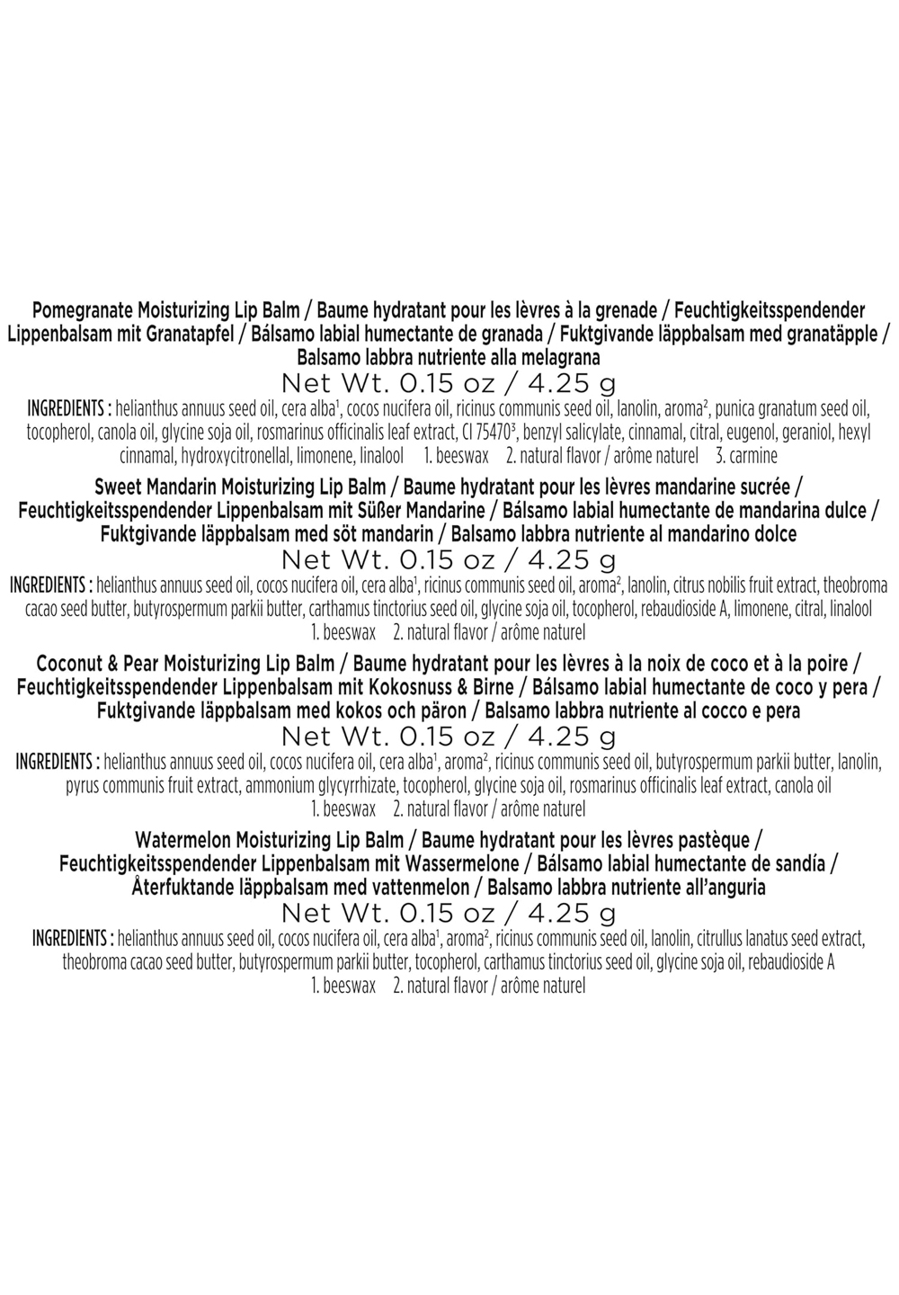 Burt's Bees Lippenbalsam-Geschenkset Granatapfel Kokosnuss Birne Süße Mandarine 4 Burt's Bees Lippenbalsam-Geschenkset Granatapfel Kokosnuss Birne Süße Mandarine – Bild 4