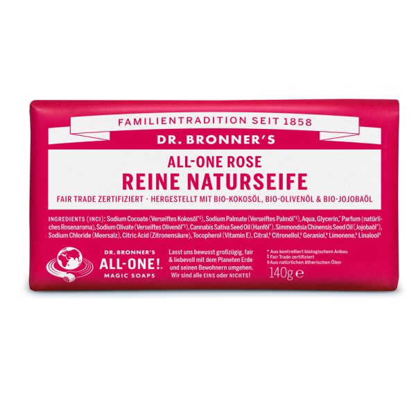 Dr. Bronner's Rose Reine Naturseife 140 g 7 Rose 10