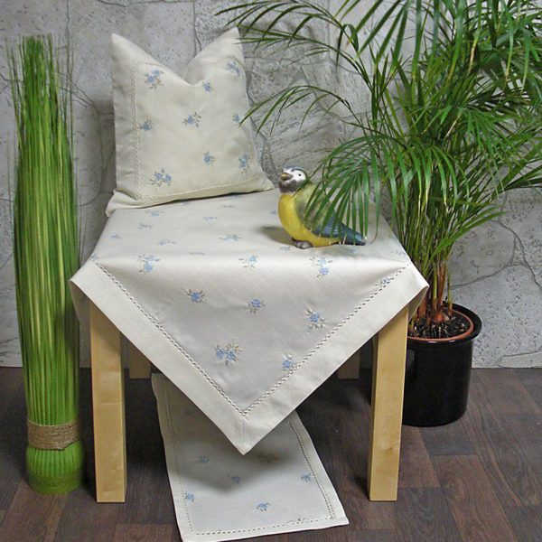 Hossner Deckchen Tischdecke Mitteldecke Tittling romantisch Millefleur 6 Tittling blau 2