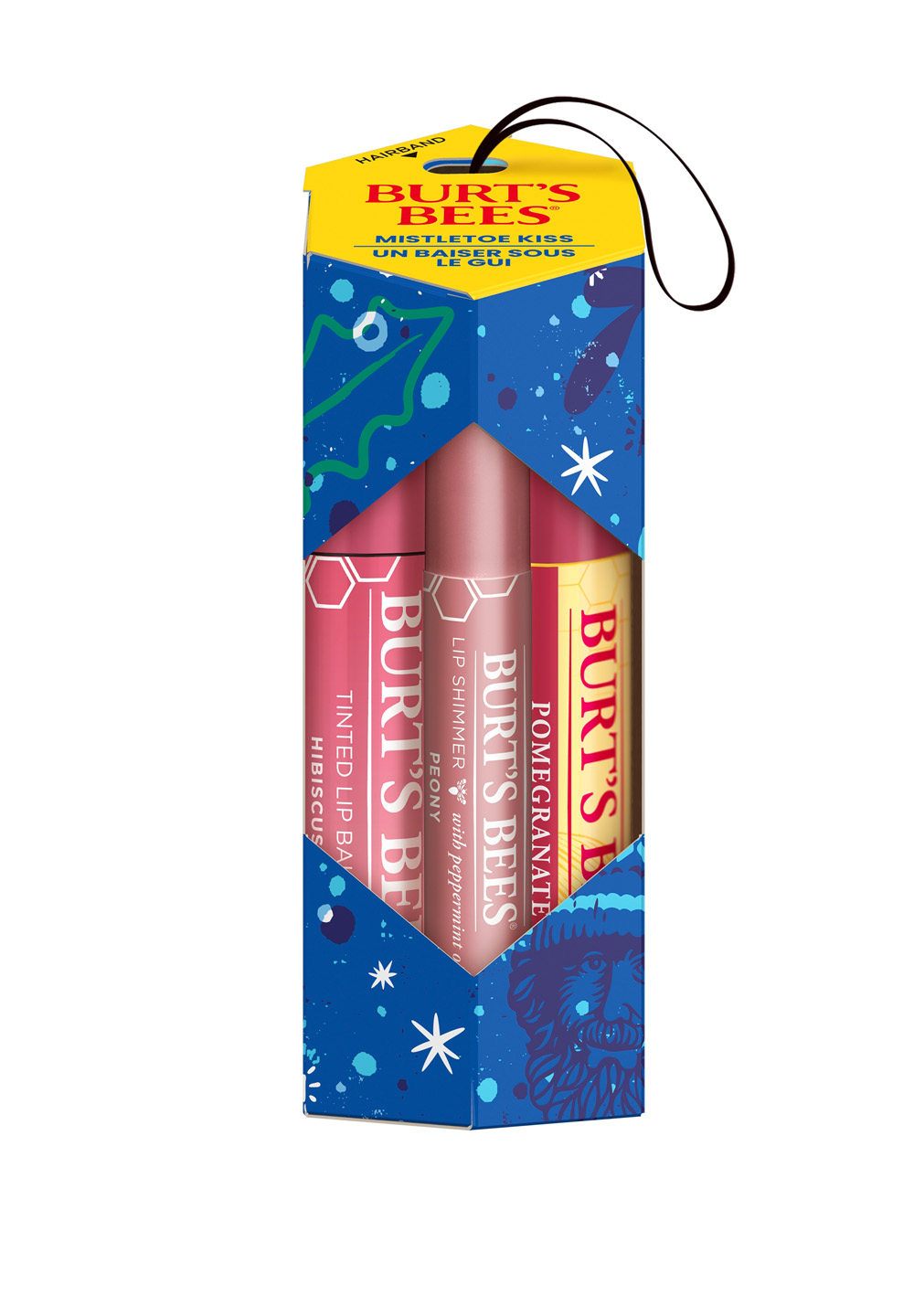 Burt's Bees Lip Balm Mistletoe Kiss Gift - Pink 3er Pack 1 Burt's Bees Lip Balm Mistletoe Kiss Gift - Pink 3er Pack