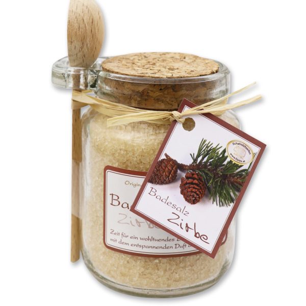 Alternative view of Florex Badesalz Zirbe mit Bio-Schafmilch Glas mit Holzlöffel 300 g