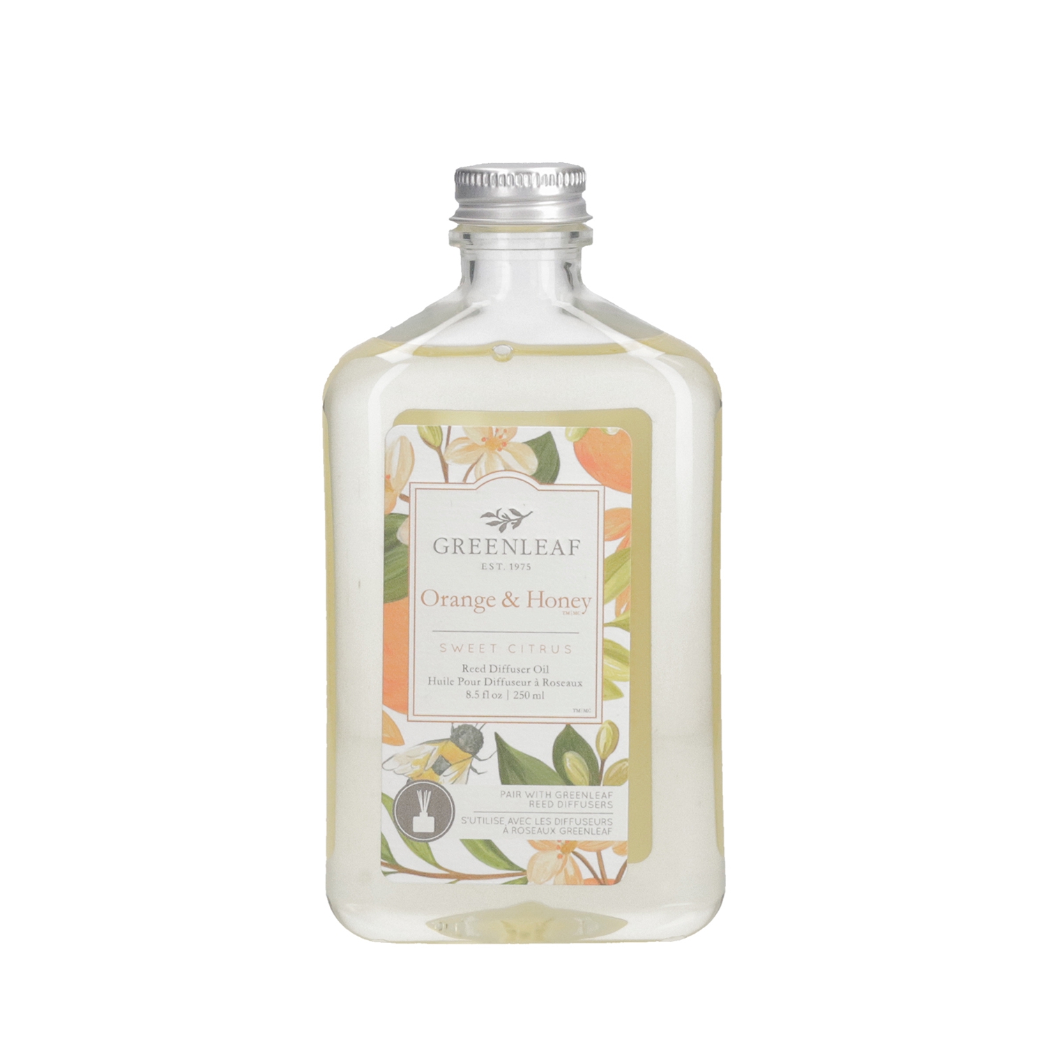 Greenleaf Orange & Honey - Reed Diffuser Oil Nachfüller mit Peddigrohr Stäbchen 250 ml 1 Greenleaf Orange & Honey - Reed Diffuser Oil Nachfüller mit Peddigrohr Stäbchen 250 ml