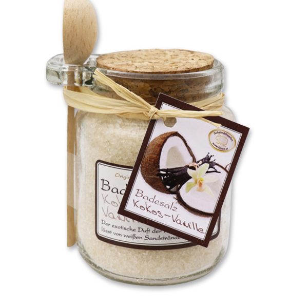 Alternative view of Florex Badesalz Kokos-Vanille Glas mit Holzlöffel 300 g
