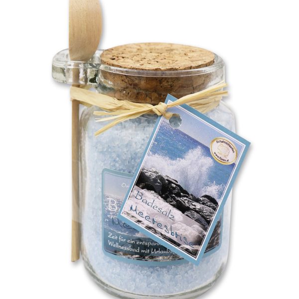Alternative view of Florex Badesalz Badezusatz Meeresbrise im dekorativen Glas mit Holzlöffel 300 g