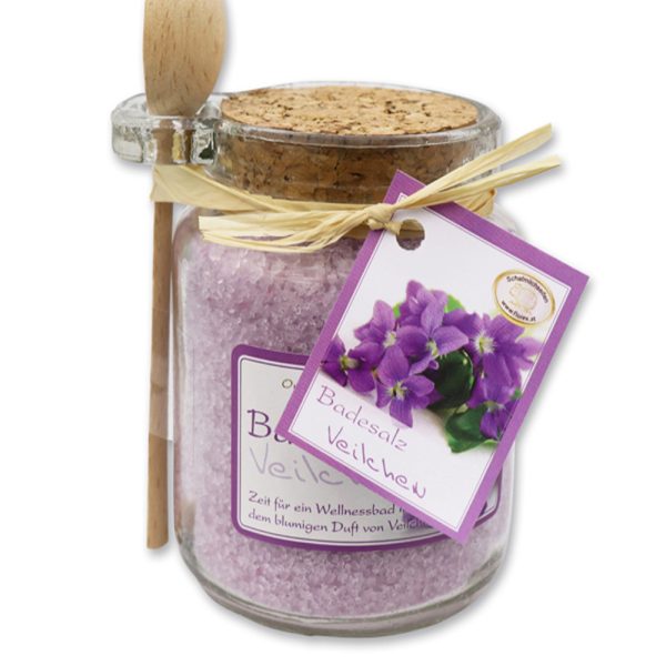 Alternative view of Florex Badesalz Veilchen Glas mit Holzlöffel 300 g